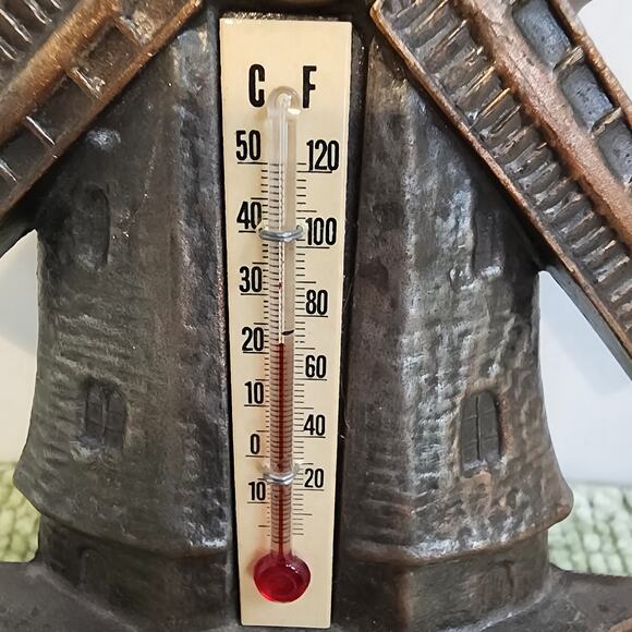 Vintage Metal Windmill Wall Thermometer Aloha Hawaii Pineapple Tropical Decor - Picture 3 of 7